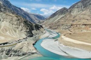 Sangam, the confluence of Indus and Zanskar rivers, a natural wonder in Ladakh